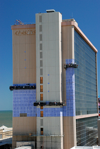 Caesars Palace, Atlantic City, NJ, Superior Scaffold, 215 743-2200, casino, suspended scaffold, swing, swing staging, rentals