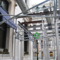 Ritz Carlton, aluminum canopy going up, Superior Scaffold, 215, 743-2200, scaffolding, PA, philadelphia