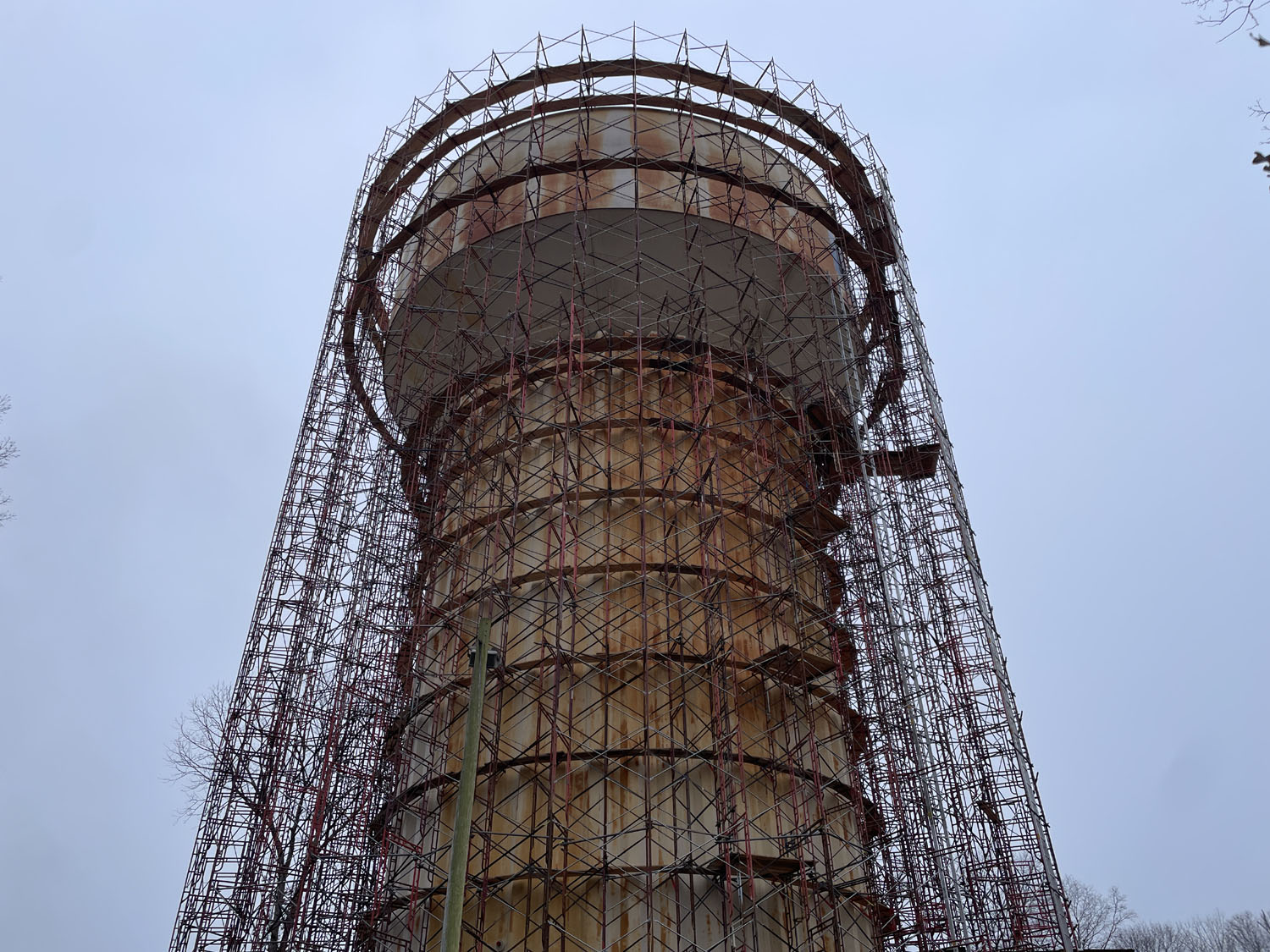 tank scaffold, scaffolding, superior scaffold, frame, frames, painting, paint, painter, renovation, water tower, New Jersey, NJ, pa, philly, philadelphia, Pennsylvania, wrap, containment